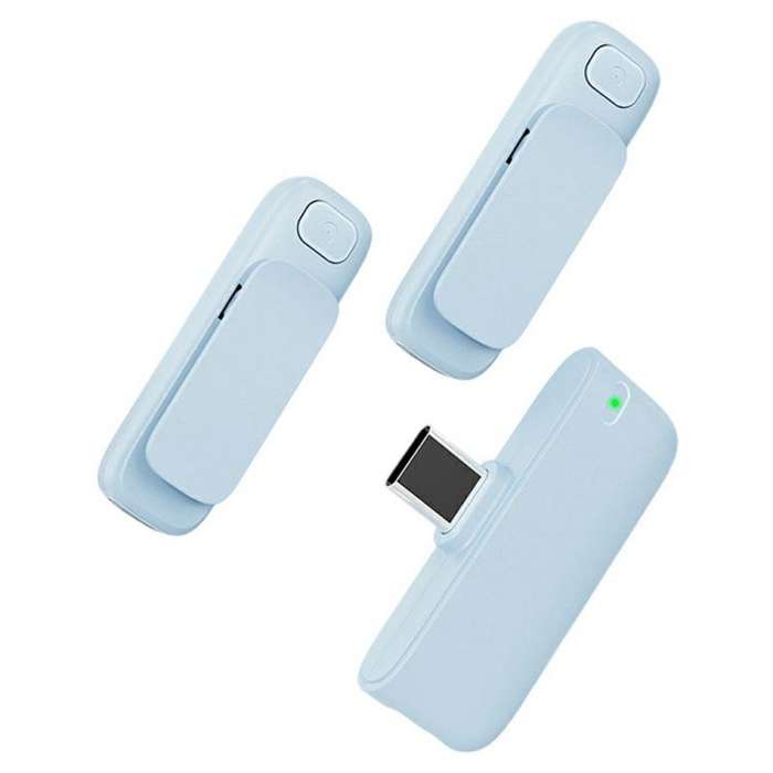 M6 2 Microphone + 1 Receiver Wireless Microphone AI Noise Reduction Live Streaming Mic(Blue)