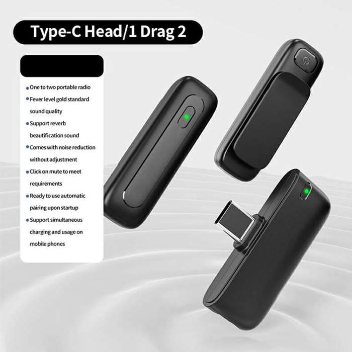 M6 2 Microphone + 1 Receiver Wireless Microphone AI Noise Reduction Live Streaming Mic(Black)