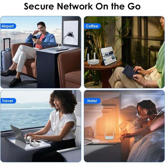 WAVLINK WNT100X3  AX3000 160MHz MU-MIMO OFDMA VPN Dual Band WiFi 6 Travel Router, Color:EU Plug