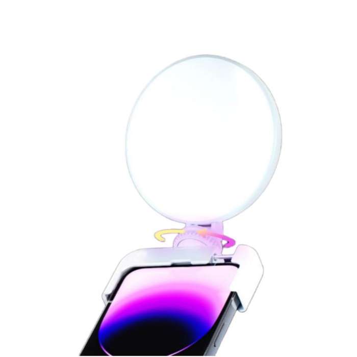 A01 Smartphone Photography Live Streaming Round LED Fill Light Portable Selfie Light(White)