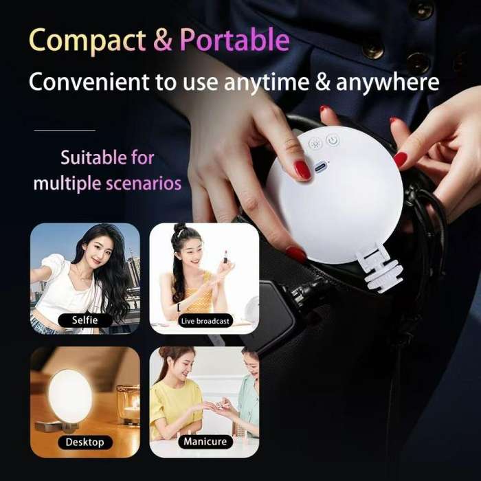 A01 Smartphone Photography Live Streaming Round LED Fill Light Portable Selfie Light(Black)