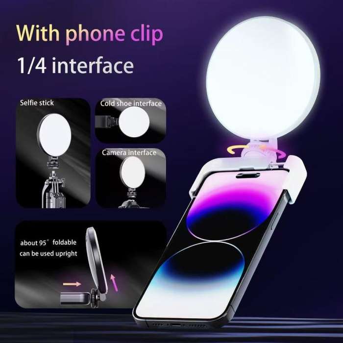 A01 Smartphone Photography Live Streaming Round LED Fill Light Portable Selfie Light(Black)