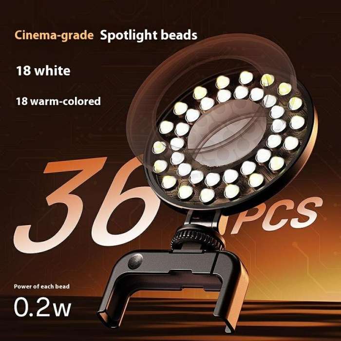 A01 Smartphone Photography Live Streaming Round LED Fill Light Portable Selfie Light(Black)