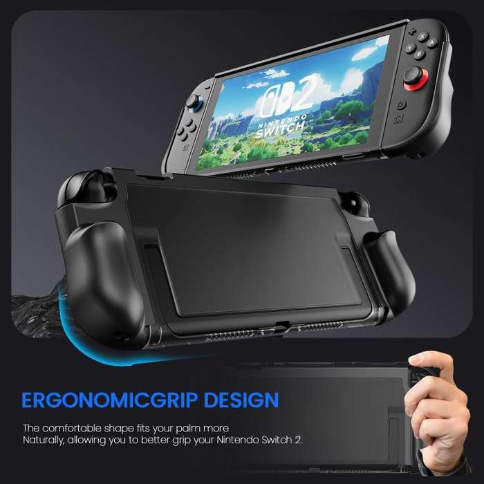 For Nintendo Switch 2 Game Machine Shockproof TPU+PC Protective Case(Gray)