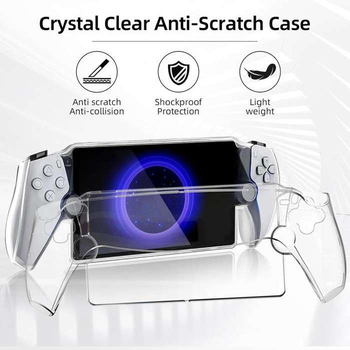 For Sony PS5  Streaming Handheld Console Crystal Clear PC Protective Case(Transparent Black)
