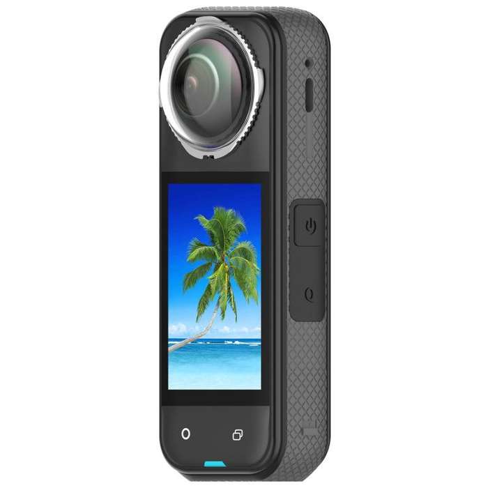 For Insta360 X4 Rotating Optical Tempered Glass Lens Guard Protective Cover(Silver)
