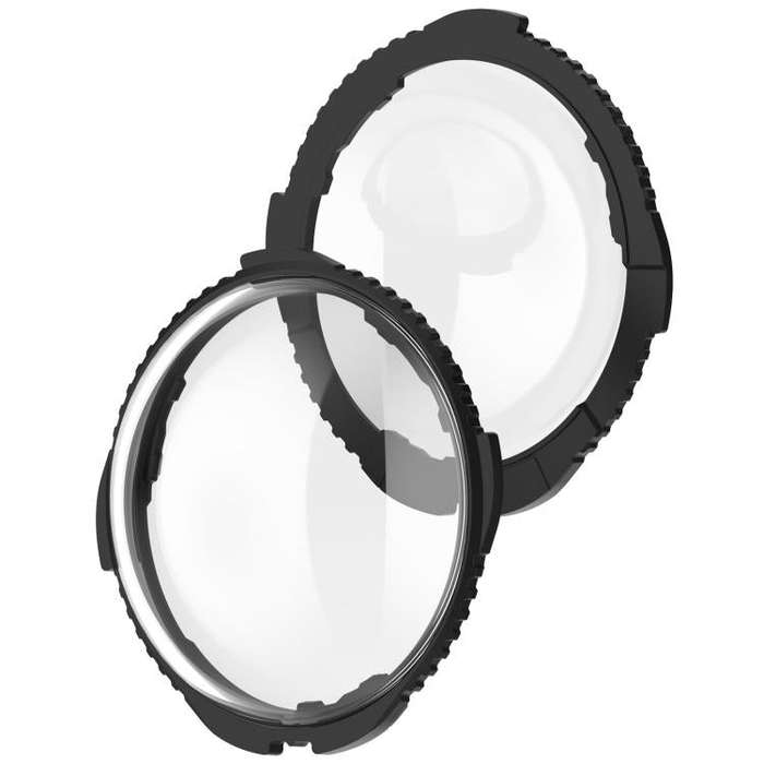 For Insta360 X4 Rotating Optical Tempered Glass Lens Guard Protective Cover(Black)