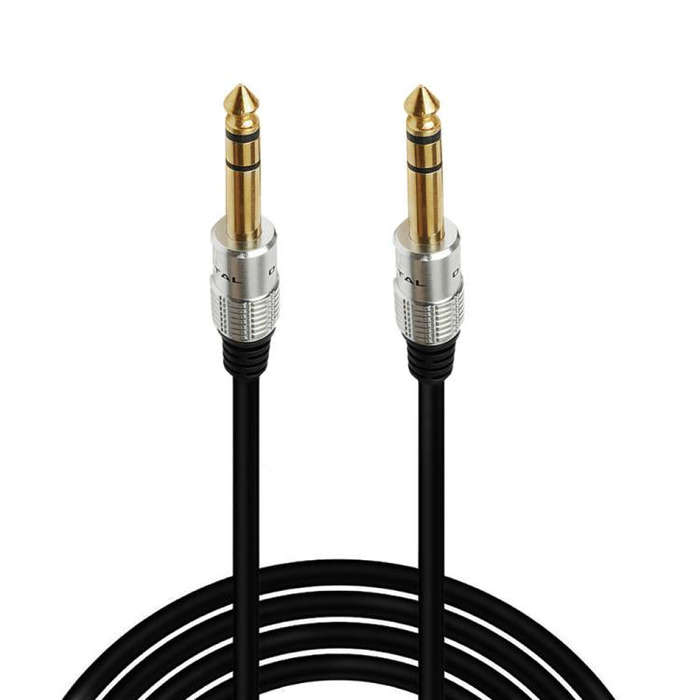 JUNSUNMAY 6.35mm 1/4 inch Male to Male Stereo Headphone Guitar Extension Cable Cord, Length:1.8m