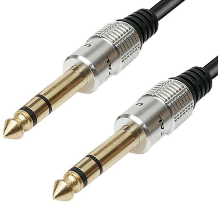 JUNSUNMAY 6.35mm 1/4 inch Male to Male Stereo Headphone Guitar Extension Cable Cord, Length:1.8m