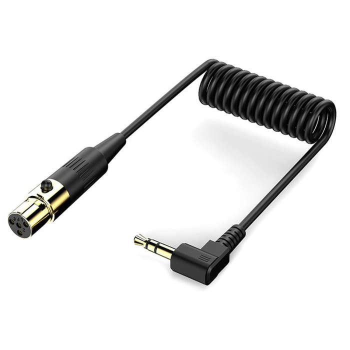 JUNSUNMAY 3.5mm Stereo Male to 4 Pin XLR Female Mixer Spring Extension Adapter Cable, Length: 0.5m