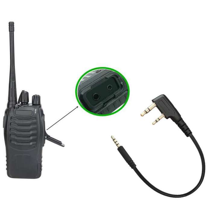 JUNSUNMAY Walkie Talkies Headset Radio Earpiece Adapter Cable, Length: 25cm, Interface:2 Pin to M...
