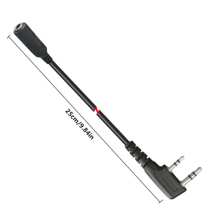JUNSUNMAY Walkie Talkies Headset Radio Earpiece Adapter Cable, Length: 25cm, Interface:2 Pin to F...