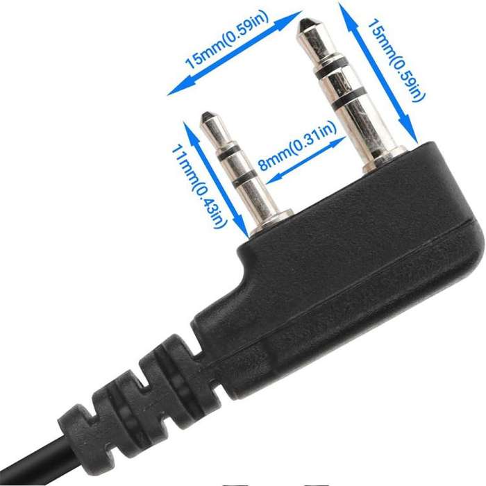 JUNSUNMAY Walkie Talkies Headset Radio Earpiece Adapter Cable, Length: 25cm, Interface:2 Pin to F...