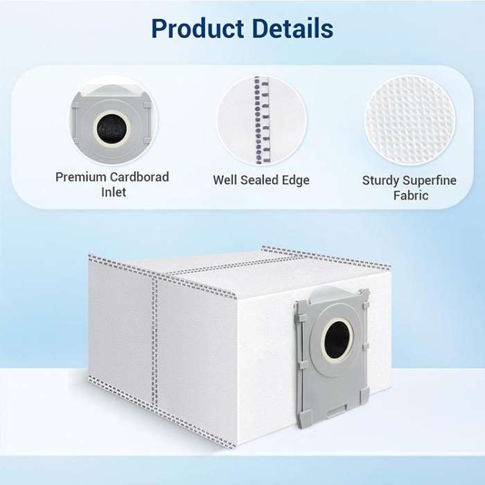 JUNSUNMAY 6pcs Sweeping Robot Non-woven Fabrics Dust Bag for Ecovacs Deebot T50 Pro / T50 Max / T...