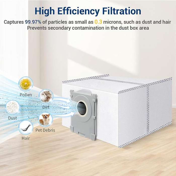 JUNSUNMAY 6pcs Sweeping Robot Non-woven Fabrics Dust Bag for Ecovacs Deebot T50 Pro / T50 Max / T...