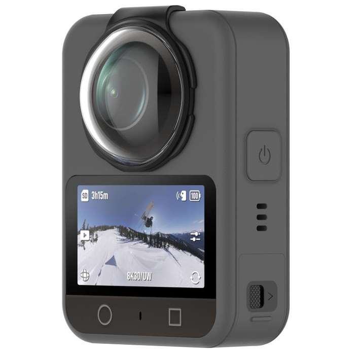For DJI Osmo 360 Panoramic Camera Tempered Glass Cover Protective Lens Guard(Black)
