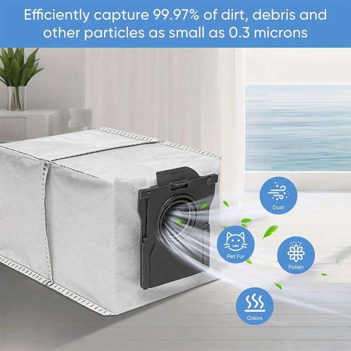 JUNSUNMAY 6pcs Robot Cleaner Non-woven Fabrics Dust Bag for Dreame X40 Ultra / X30 Ultra