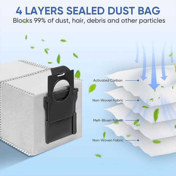 JUNSUNMAY 6pcs Robot Cleaner Non-woven Fabrics Dust Bag for Dreame X40 Ultra / X30 Ultra
