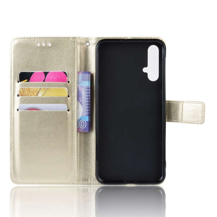 Retro Crazy Horse Texture Horizontal Flip Leather Case for Huawei Nova 5 /Nova 5 Pro , with Holde...