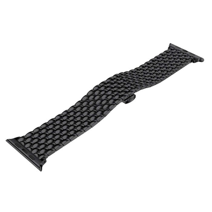 Dragon Grain Solid Stainless Steel Wrist Strap Watch Band for Apple Watch Series 3 & 2 & 1 42mm(B...