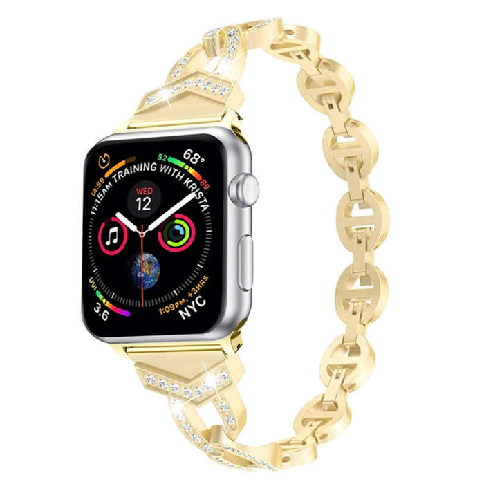 8-shaped VO Diamond-studded Solid Stainless Steel Wrist Strap Watch Band for Apple Watch Series 3...