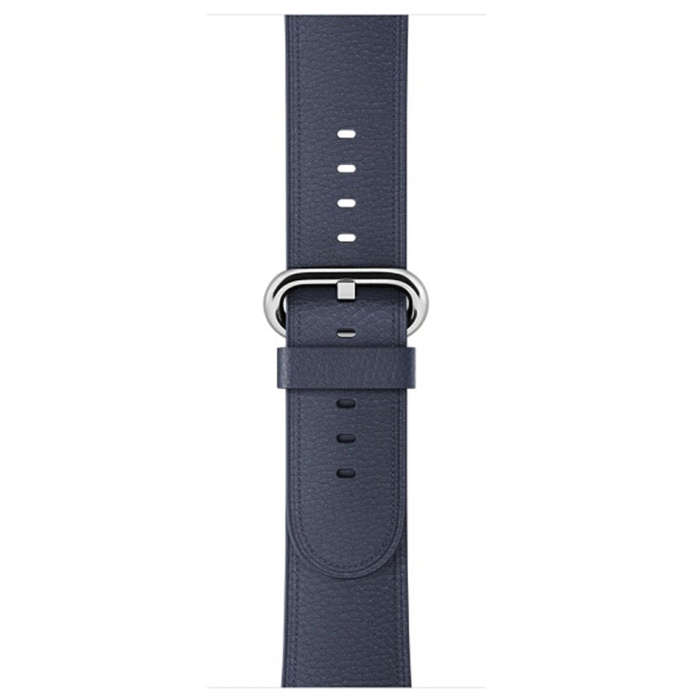Classic Button Leather Wrist Strap Watch Band for Apple Watch Series 3 & 2 & 1 38mm(Midnight Blue)