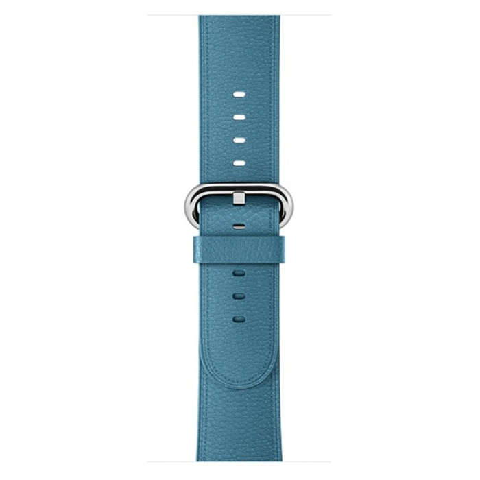 Classic Button Leather Wrist Strap Watch Band for Apple Watch Series 3 & 2 & 1 42mm(Dark Blue)