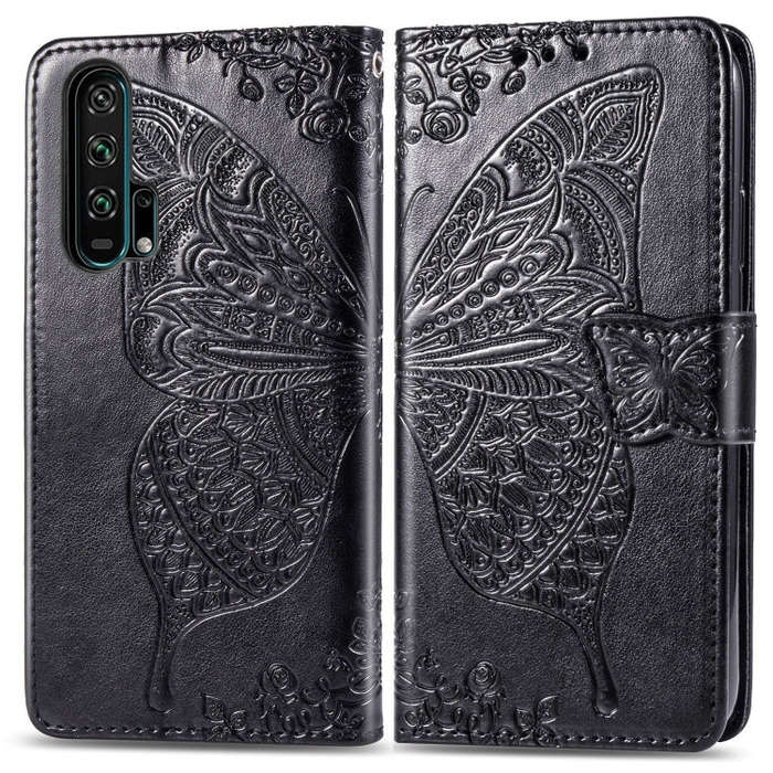 Butterfly Love Flowers Embossing Horizontal Flip Leather Case For Huawei Honor 20 Pro with Holder...