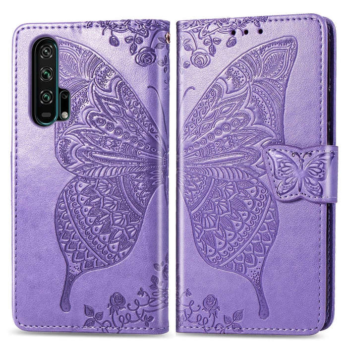 Butterfly Love Flowers Embossing Horizontal Flip Leather Case For Huawei Honor 20 Pro with Holder...