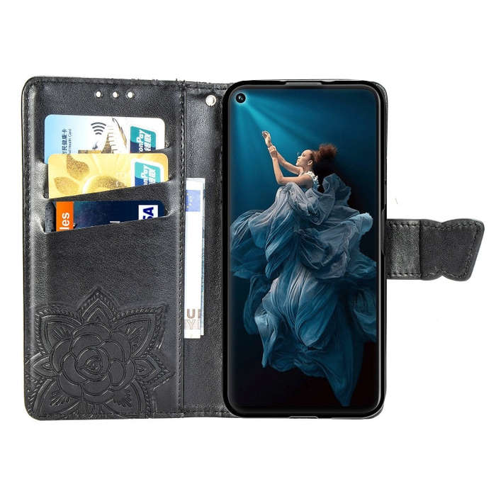 Butterfly Love Flowers Embossing Horizontal Flip Leather Case For Huawei Honor 20 with Holder & C...