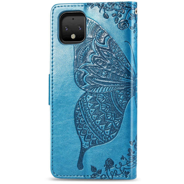Butterfly Love Flowers Embossing Horizontal Flip Leather Case For Google Pixel 4 XL with Holder &...