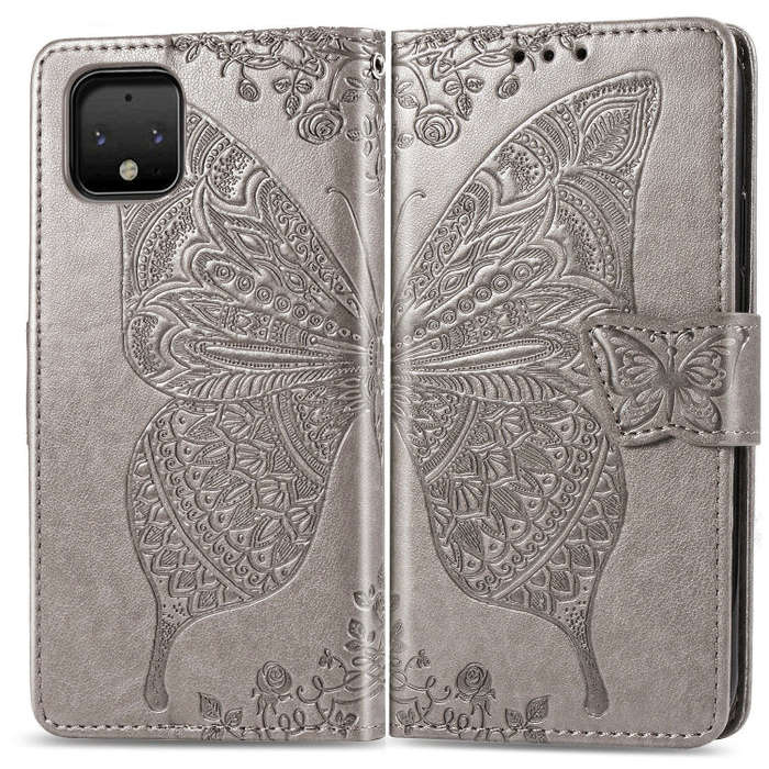 Butterfly Love Flowers Embossing Horizontal Flip Leather Case For Google Pixel 4 XL with Holder &...