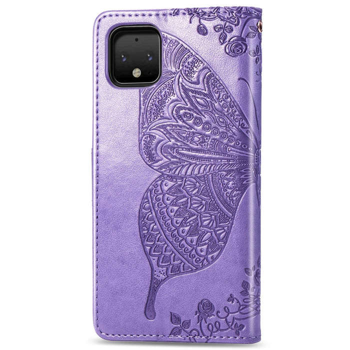 Butterfly Love Flowers Embossing Horizontal Flip Leather Case For Google Pixel 4 XL with Holder &...