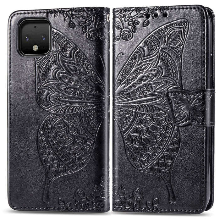 Butterfly Love Flowers Embossing Horizontal Flip Leather Case For Google Pixel 4 with Holder & Ca...
