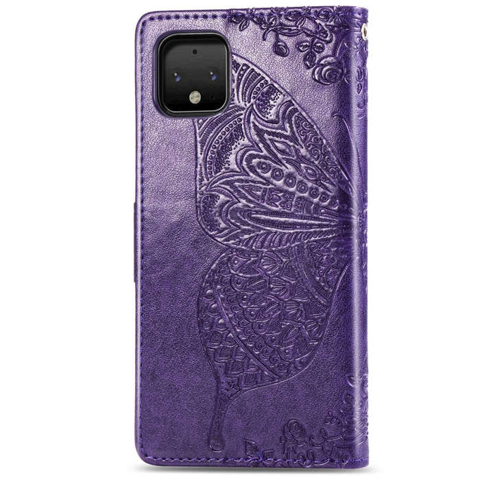 Butterfly Love Flowers Embossing Horizontal Flip Leather Case For Google Pixel 4 with Holder & Ca...