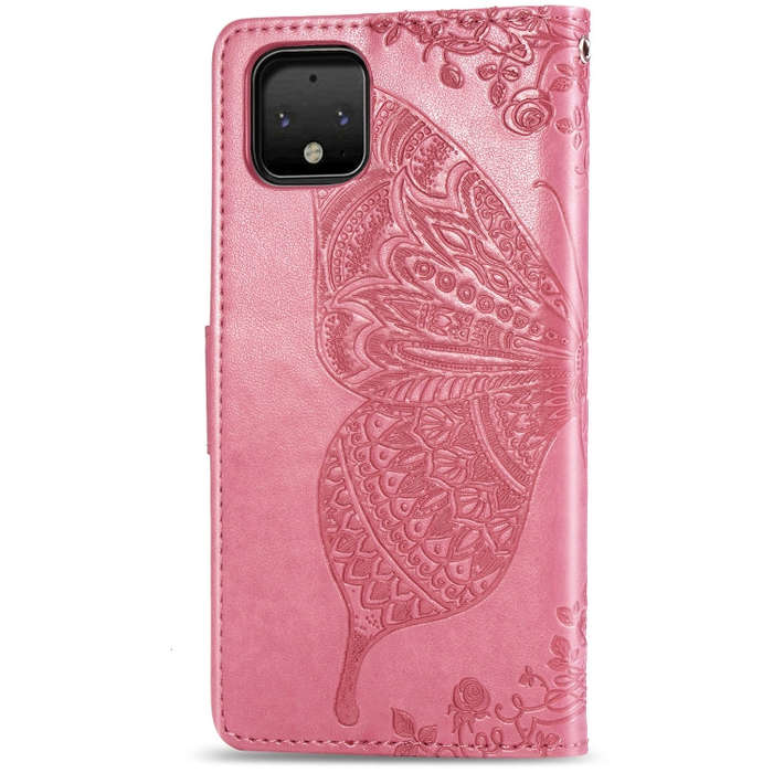 Butterfly Love Flowers Embossing Horizontal Flip Leather Case For Google Pixel 4 with Holder & Ca...