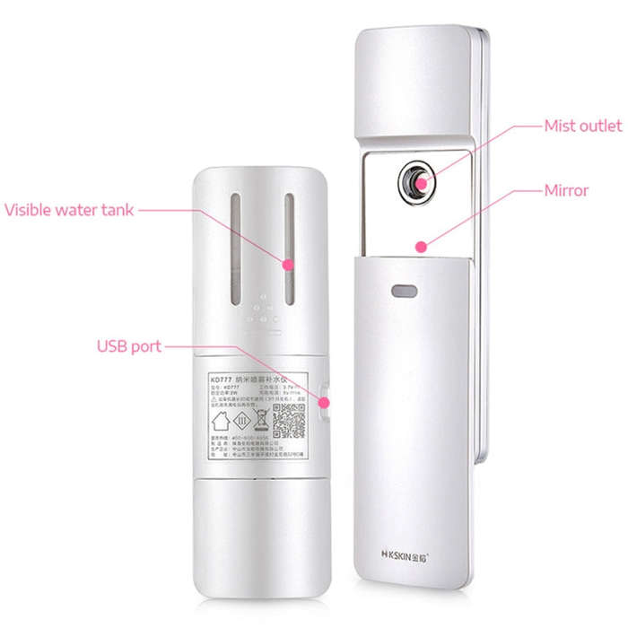 K-SKIN KD777 Nano Cool Facial Sprayer Handheld Portable Skincare Humidifier Skin Care Automatic A...