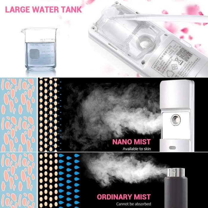 K-SKIN KD777 Nano Cool Facial Sprayer Handheld Portable Skincare Humidifier Skin Care Automatic A...