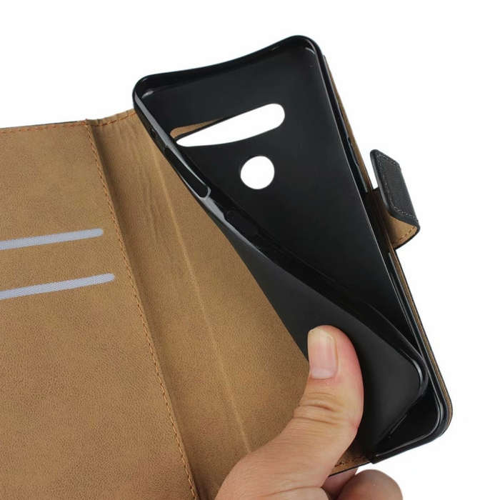 Leather Horizontal Flip Holster for LG G8 with Magnetic Clasp and Bracket and Card Slot and Walle...