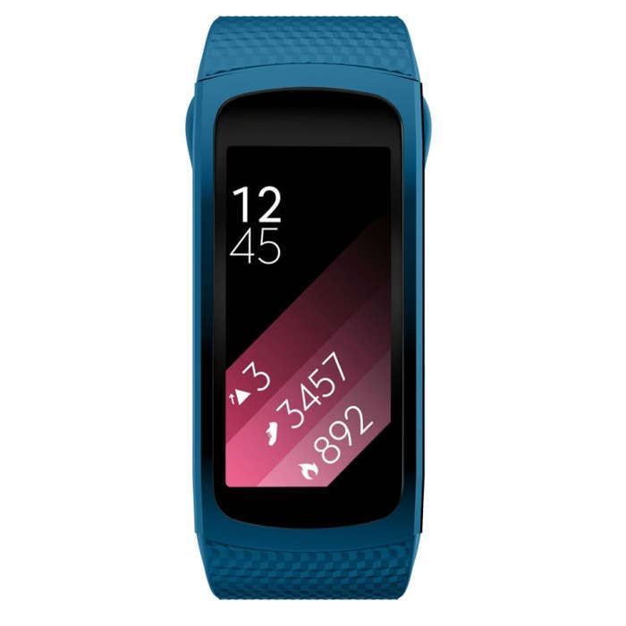 Silicone Watch Band for Samsung Gear Fit2 SM-R360, Wrist Strap Size:150-213mm(Blue)