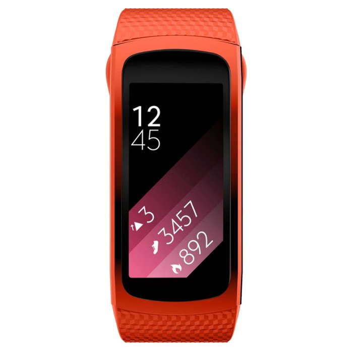 Silicone Watch Band for Samsung Gear Fit2 SM-R360, Wrist Strap Size:150-213mm(Orange)