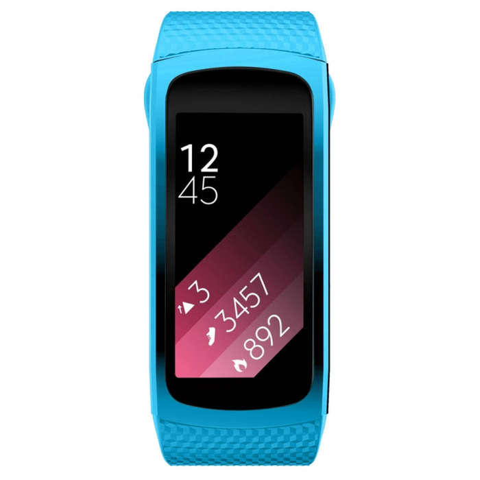 Silicone Watch Band for Samsung Gear Fit2 SM-R360, Wrist Strap Size:150-213mm(Light Blue)
