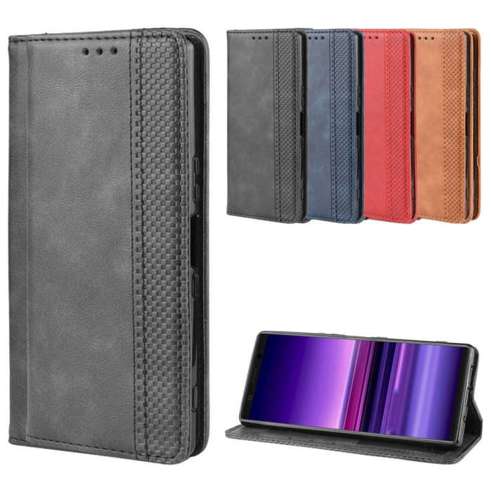 Magnetic Buckle Retro Crazy Horse Texture Horizontal Flip Leather Case for Sony Xperia 2, with Ho...