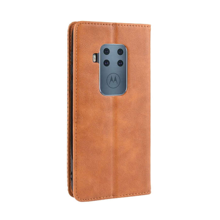 Magnetic Buckle Retro Crazy Horse Texture Horizontal Flip Leather Case for Motorola Moto One Pro ...