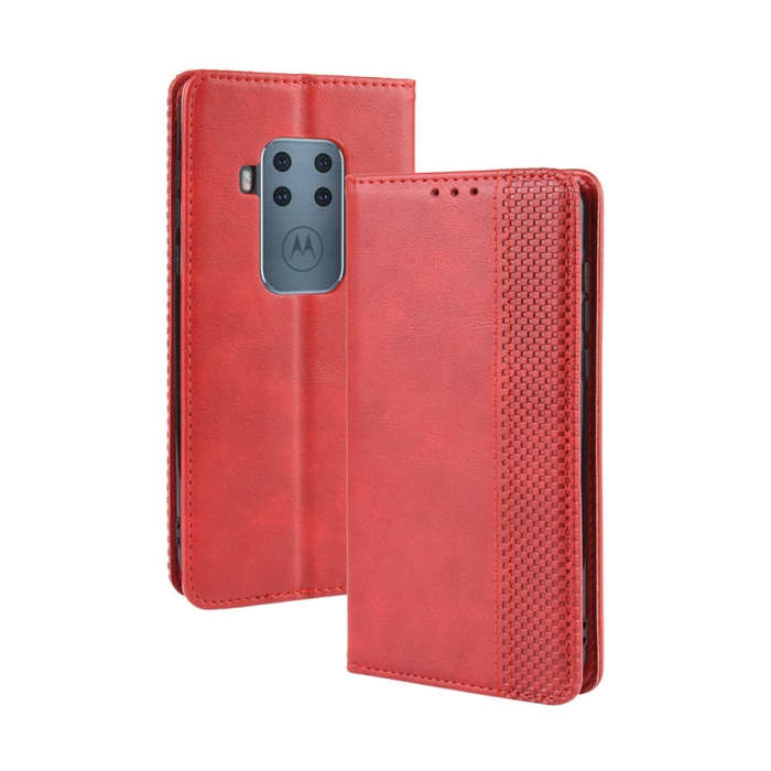 Magnetic Buckle Retro Crazy Horse Texture Horizontal Flip Leather Case for Motorola Moto One Pro ...