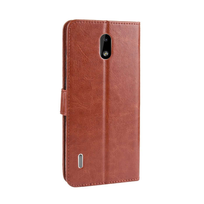 Retro Crazy Horse Texture Horizontal Flip Leather Case for Motorola Moto One Pro , with Holder & ...