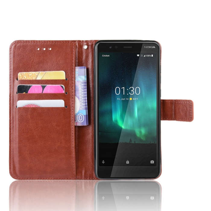 Retro Crazy Horse Texture Horizontal Flip Leather Case for Motorola Moto One Pro , with Holder & ...