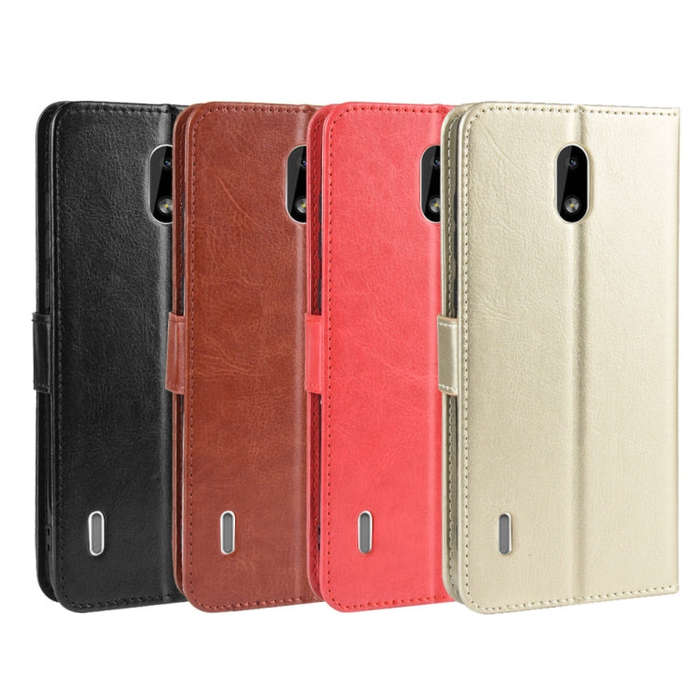 Retro Crazy Horse Texture Horizontal Flip Leather Case for Motorola Moto One Pro , with Holder & ...