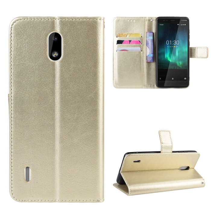 Retro Crazy Horse Texture Horizontal Flip Leather Case for Motorola Moto One Pro , with Holder & ...