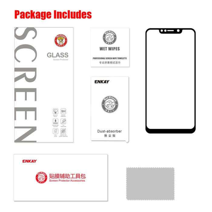 ENKAY Hat-prince Full Glue 0.26mm 9H 2.5D Tempered Glass Full Coverage Film for LG W10